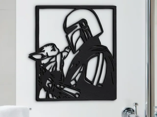 Mandalorian & Grogu – Star Wars Silhouette Duo