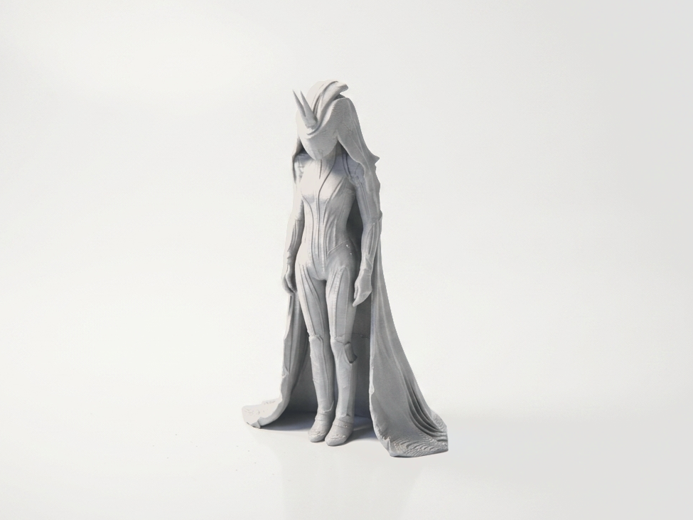 Horned Mask Lady Fantasy Figurine 3D Printable
