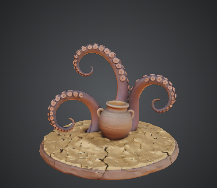 Giant Tentacles Emerging from Jar – Fantasy Horror Terrain