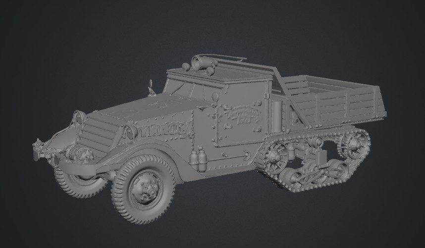 Forestry fire dept 1942 White Half-Track 3D model