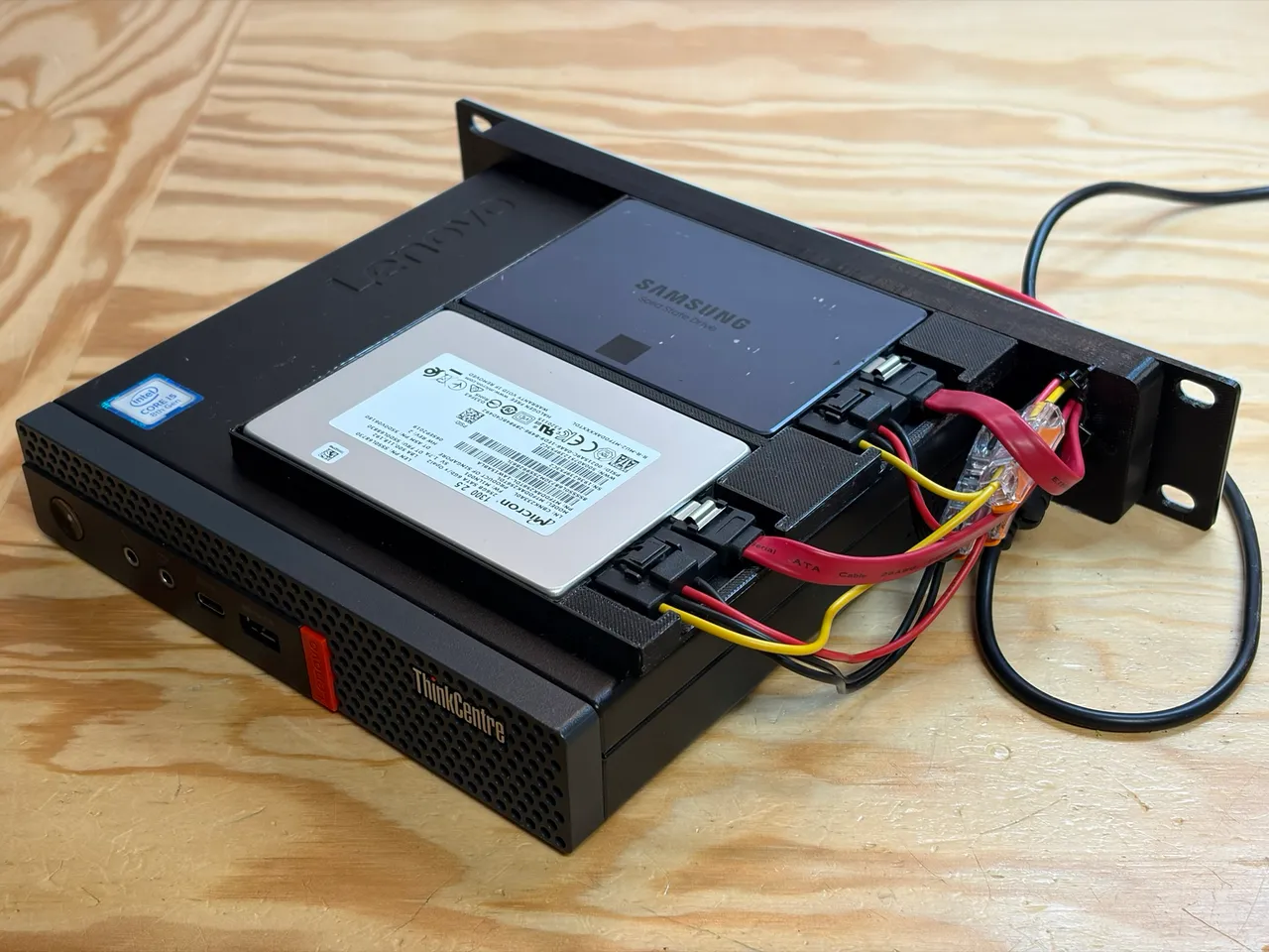Rear mounted ThinkCenter in a 10 inch rack by Per Mejdal Rasmussen
