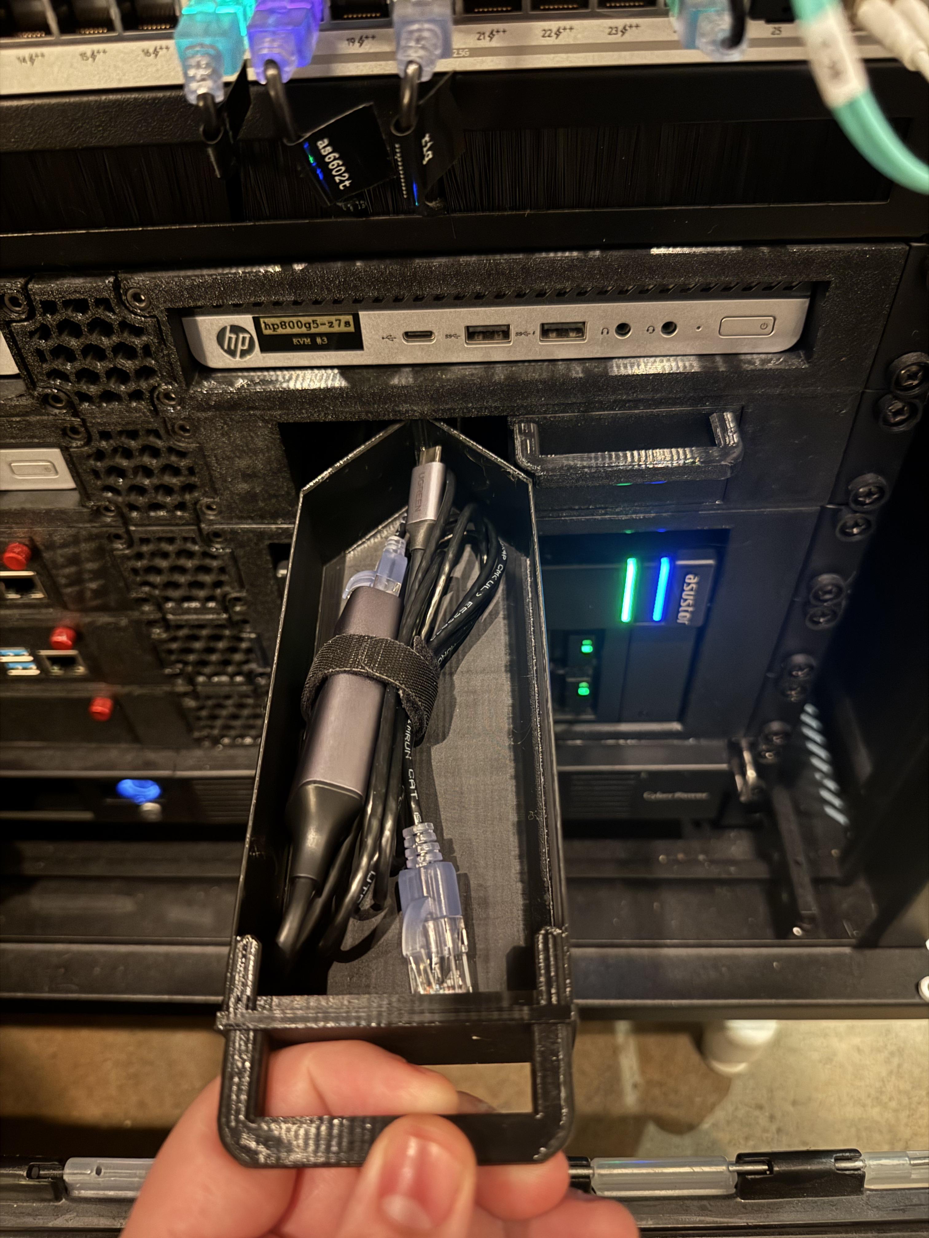 Extra-Long Drawer for '19" 1U Rack with Moduler trays for Raspberry Pis'