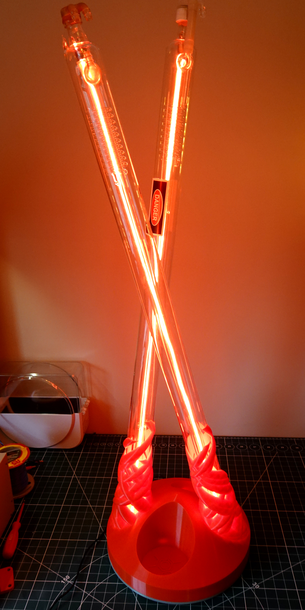 Upcycled Luminous Laser Tube Lamp