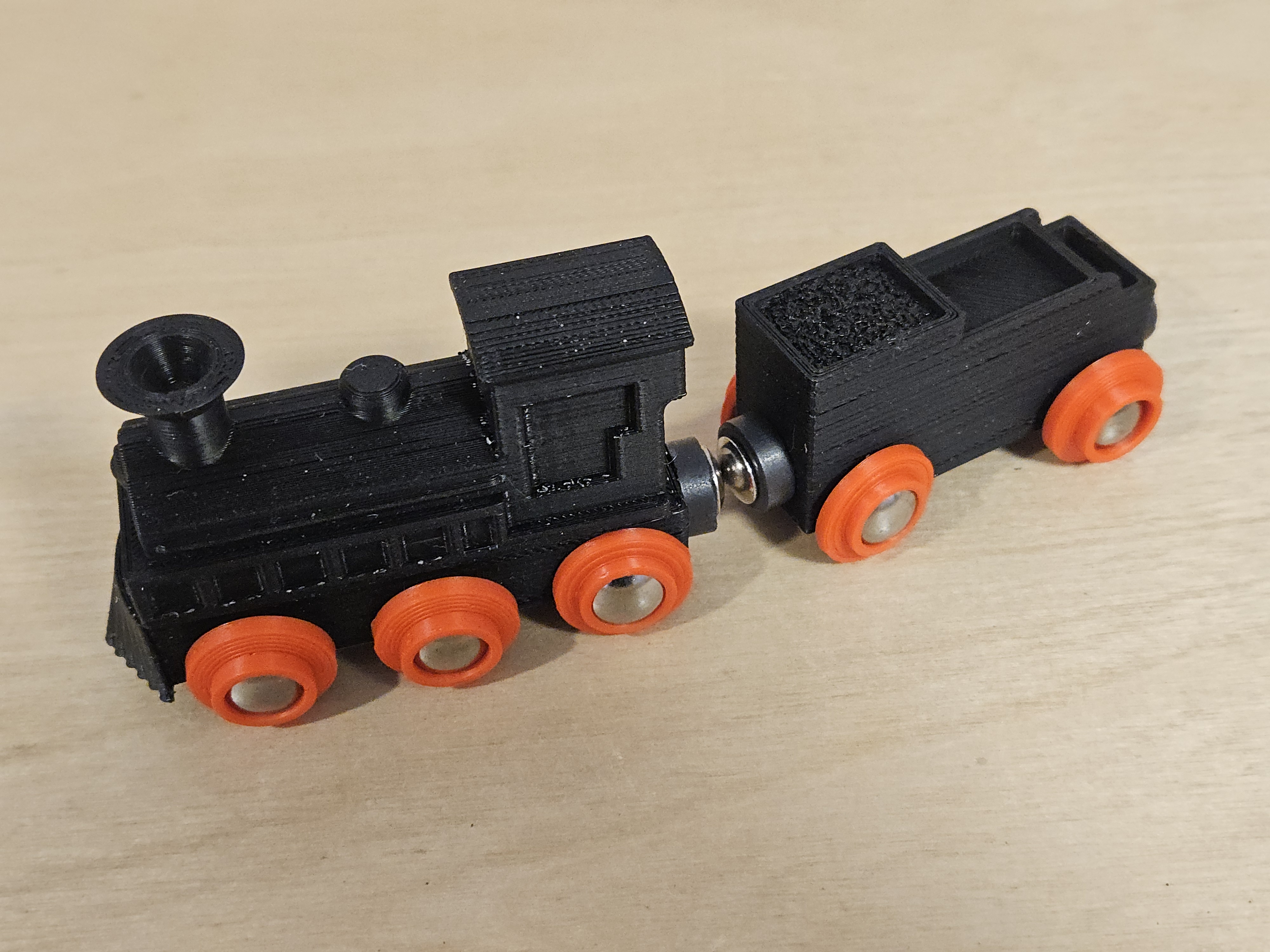 Toy Steam Engine and Tender - Brio/Ikea Compatible