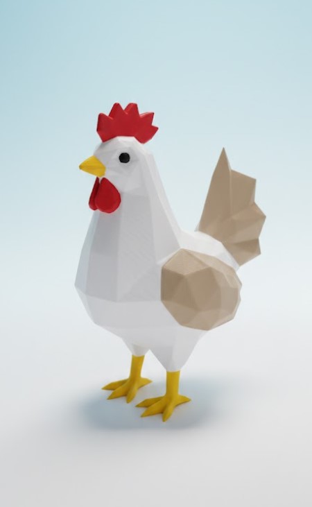Low-Poly Farm Collection: Das Huhn