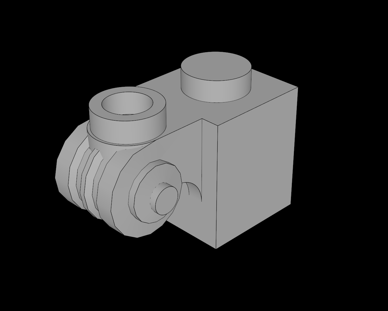 Lego Compatible (20310.dat) Brick  1 x  1 with Scroll with Open Stud