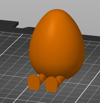 Easter egg with feet, but it can stand