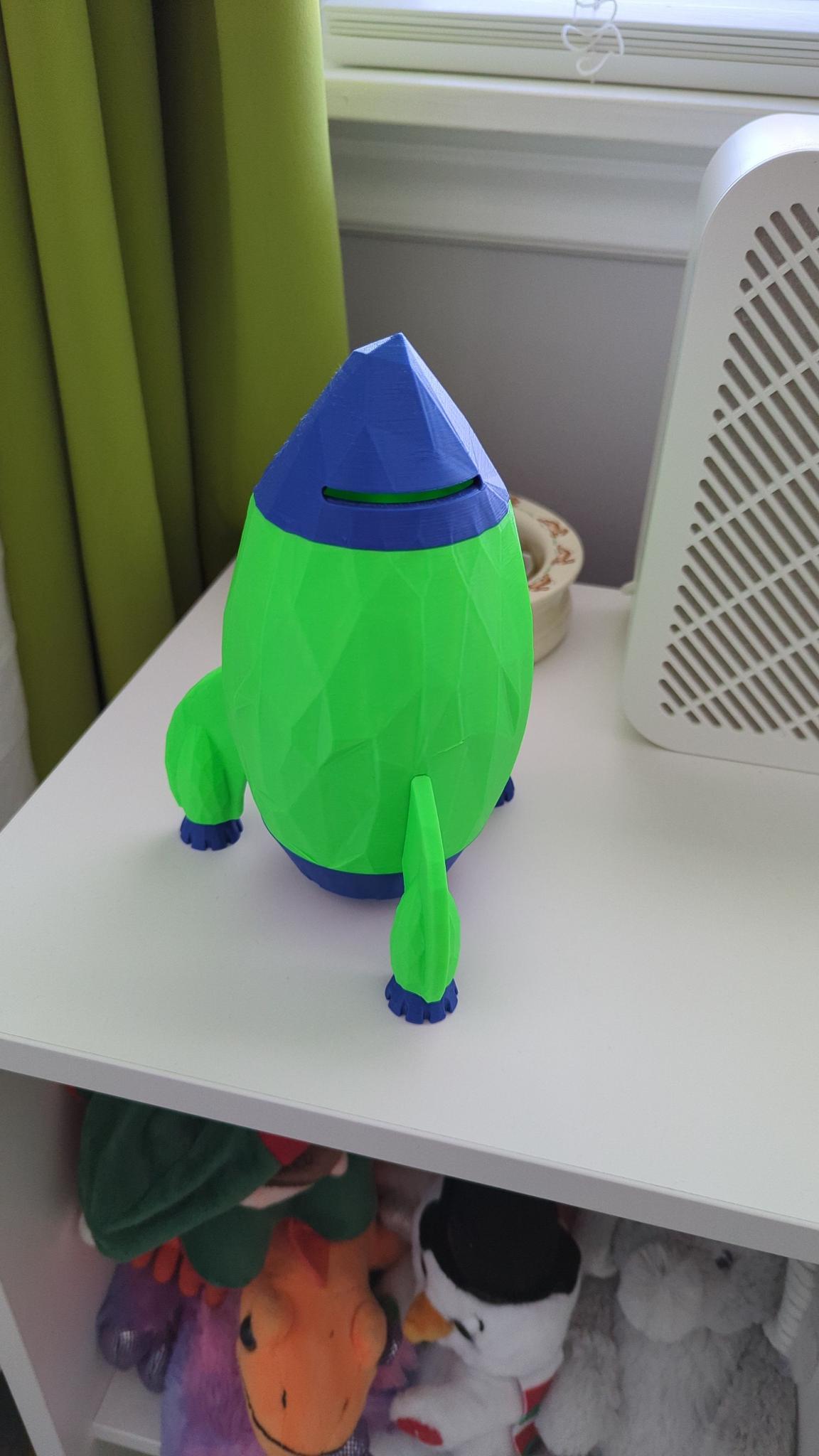 Low Poly Rocket Piggy Bank Remix