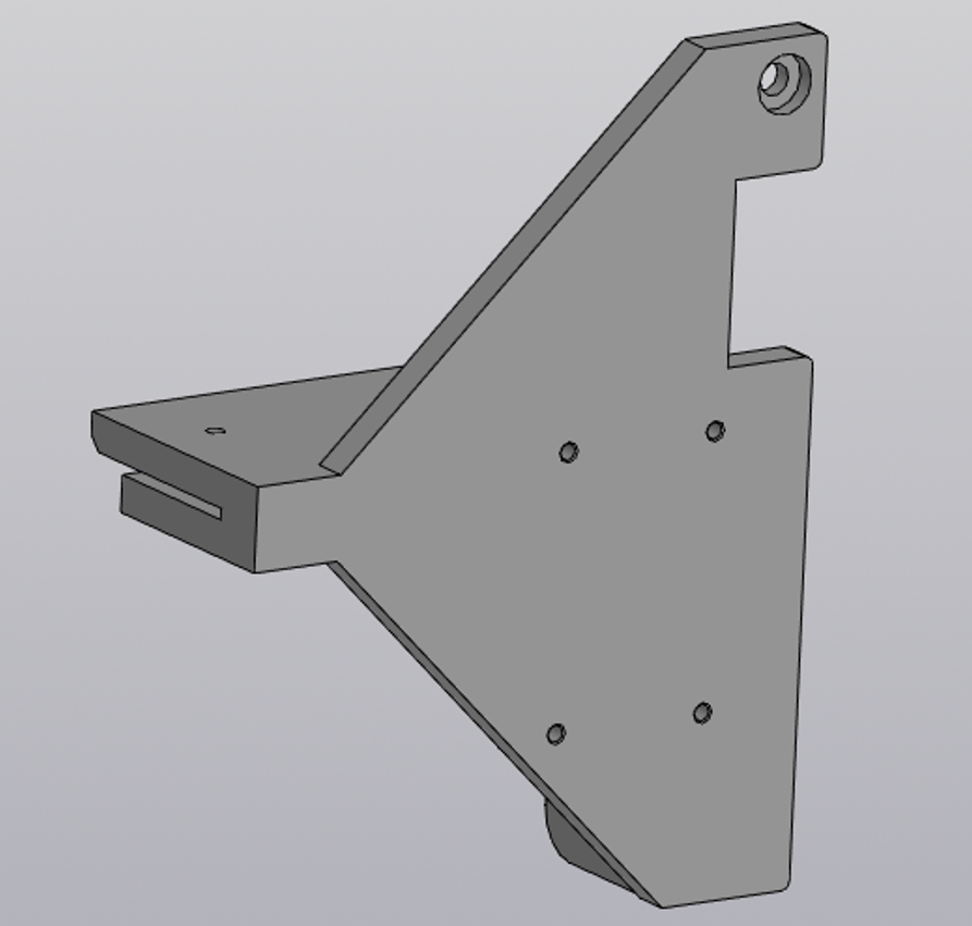 An insert for firmly attaching the spool holder to the printer's metal frame of Qidi Q2