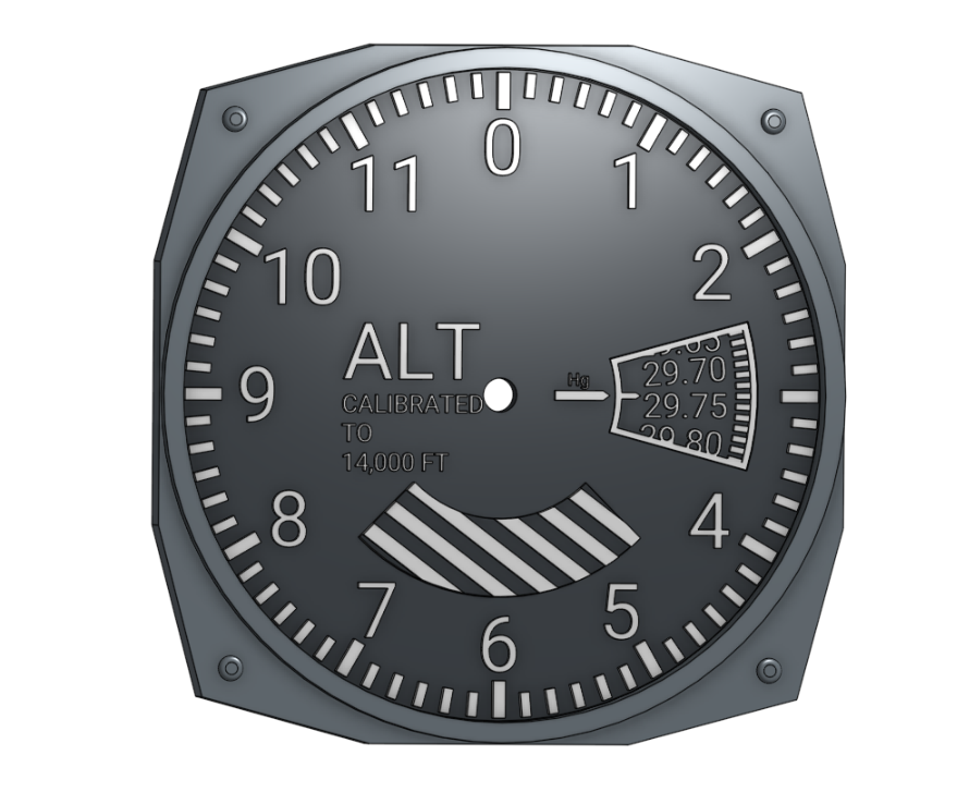 Avionics Altimeter Clock — thumbnail 2