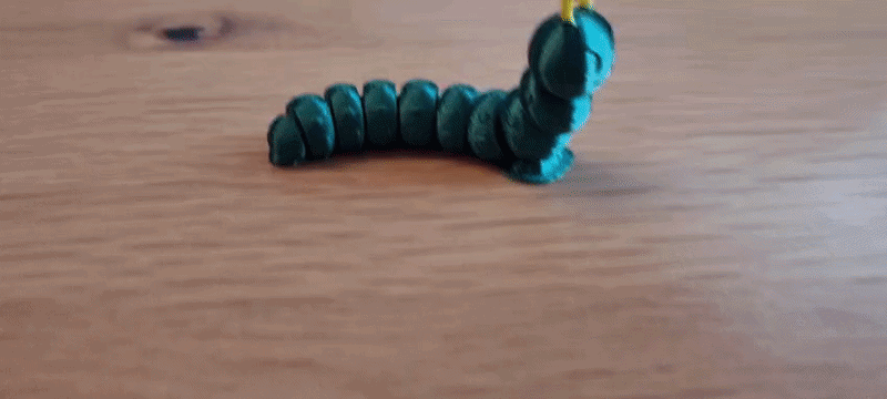 Articulated caterpillar flexi print in place