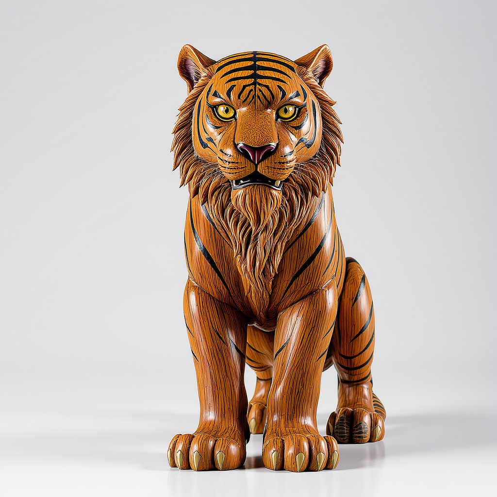 wooden tiger statue