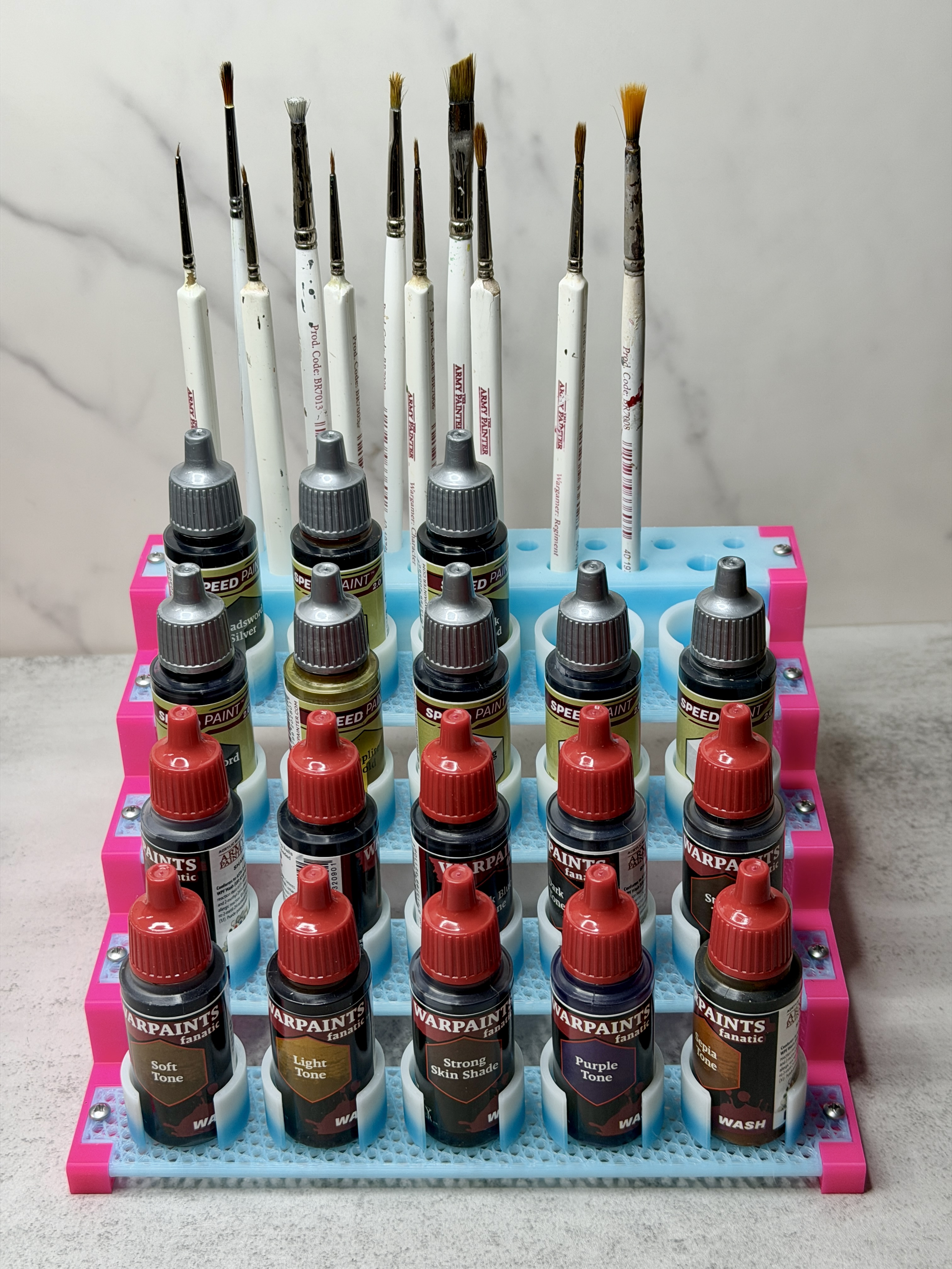Modular holder/rack for miniature paints and brushes V3 — thumbnail 4