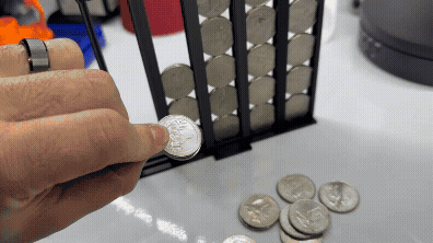 USA quarters collection display case
