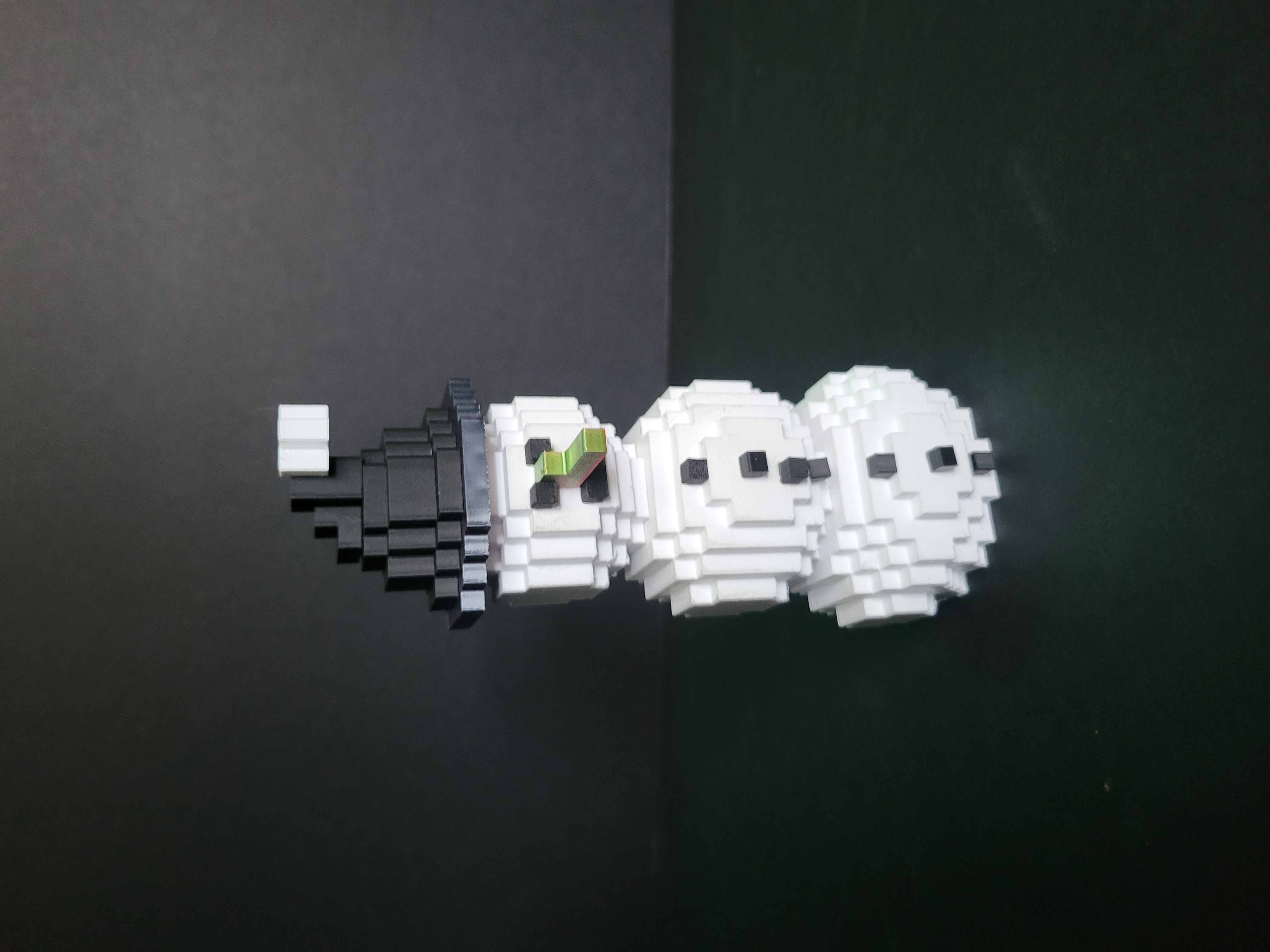 Voxel Minecraft-Inspired Snowman with Top Hat