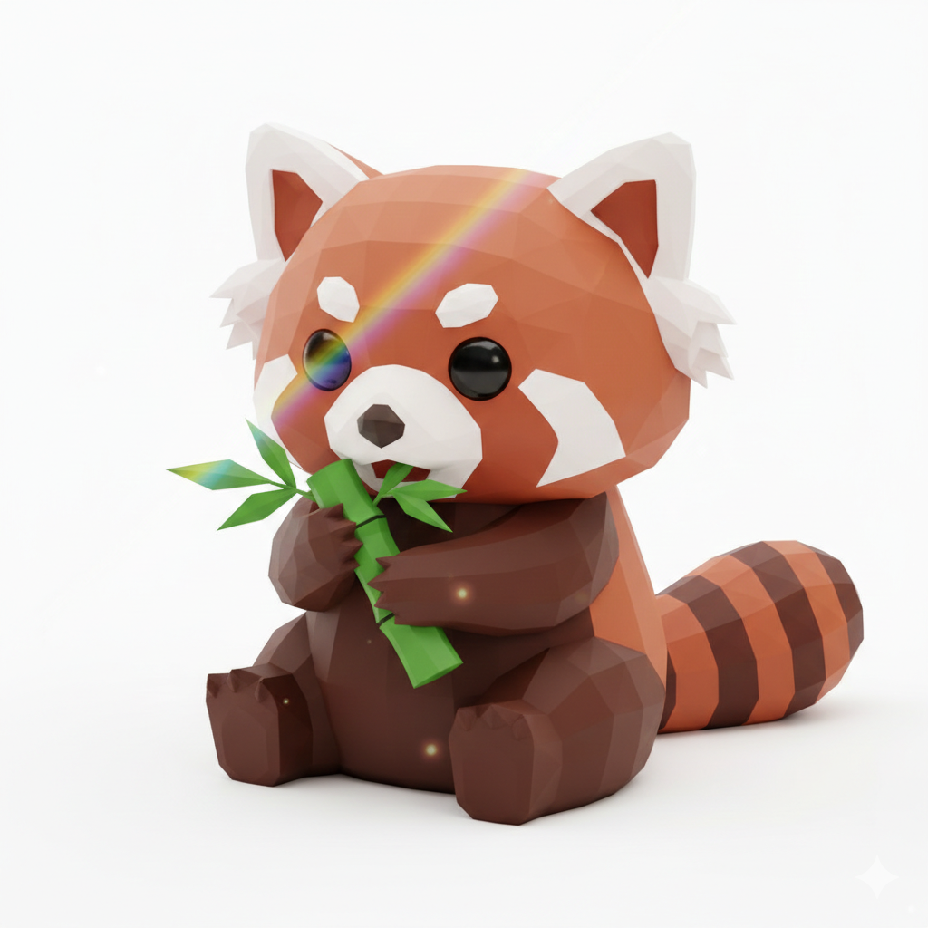 Red Panda Low Poly