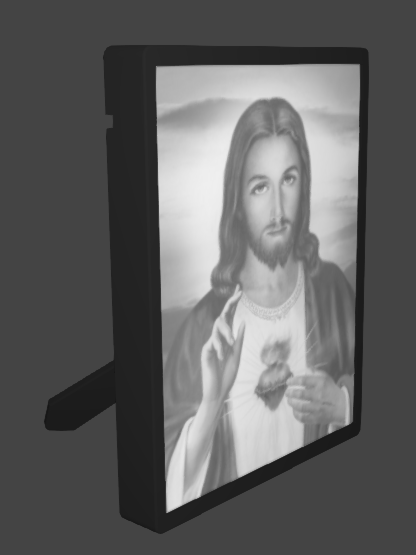 Jesus Lithophane with Separate Frame – 3D Printed Religious Wall Art