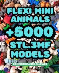 Flexi Mini Animal STL.3MF 3D Print Model Files
