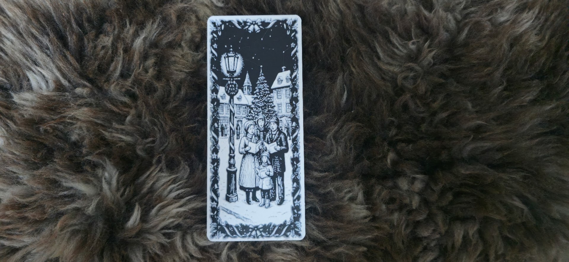 Family Carolers Lamppost Bookmark