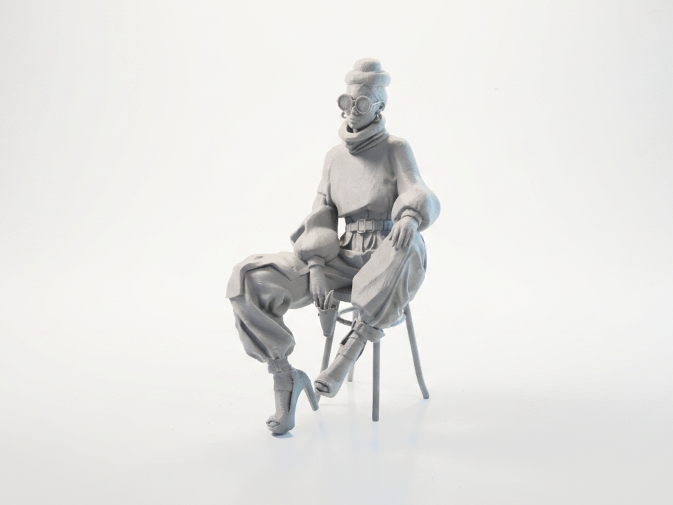 Sat Cool Lady Figurine Female Character 3D Printable