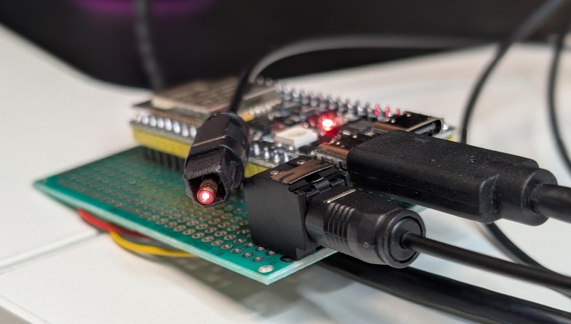 Enclosure for TOSLINK digital audio bridge based around ESPHome