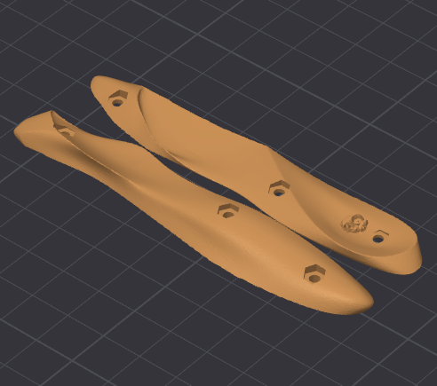 Bones Propeller (Right Handed) with Hex Cutouts