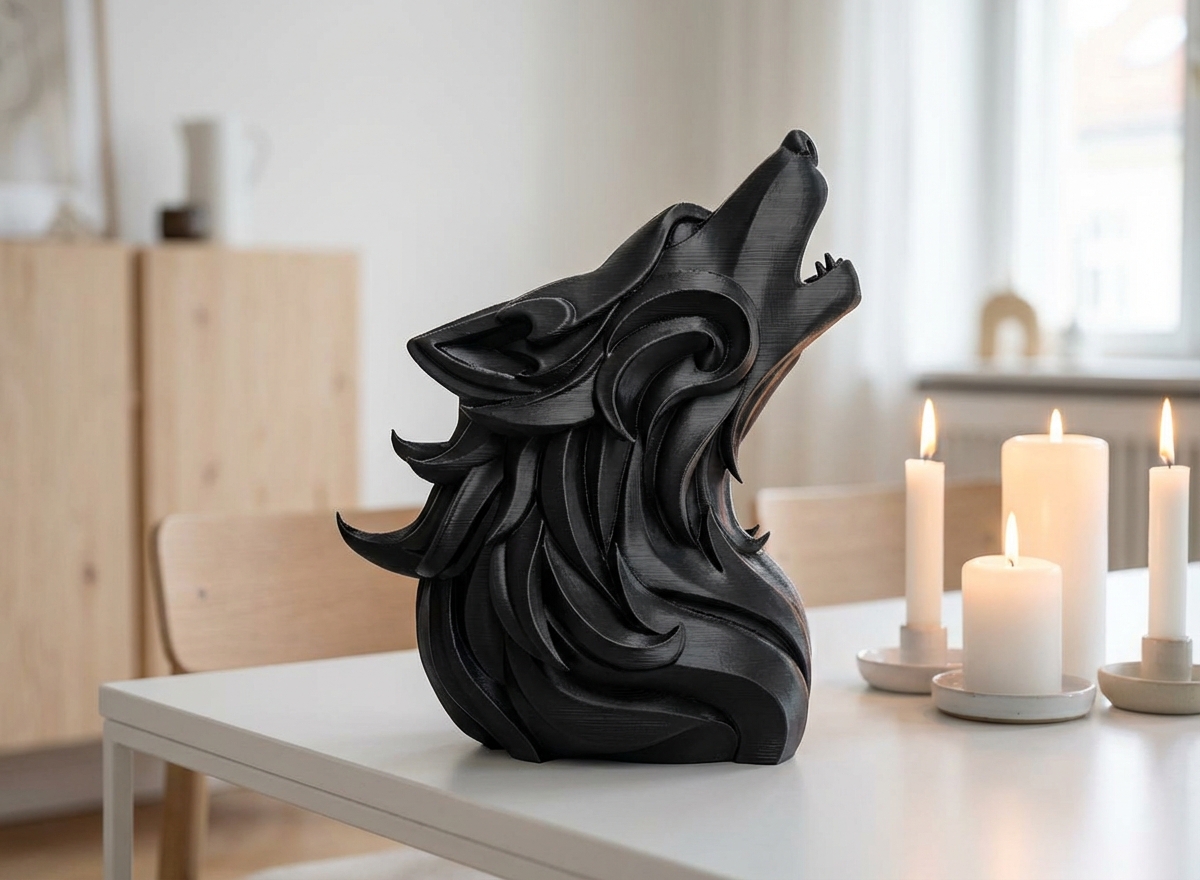 Abstract Wolf Sculpture