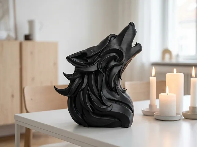 Abstract Wolf Sculpture