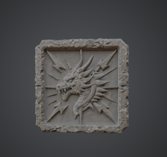 Miniatura 3 do modelo 3D Dragon Lightning Relief Tile