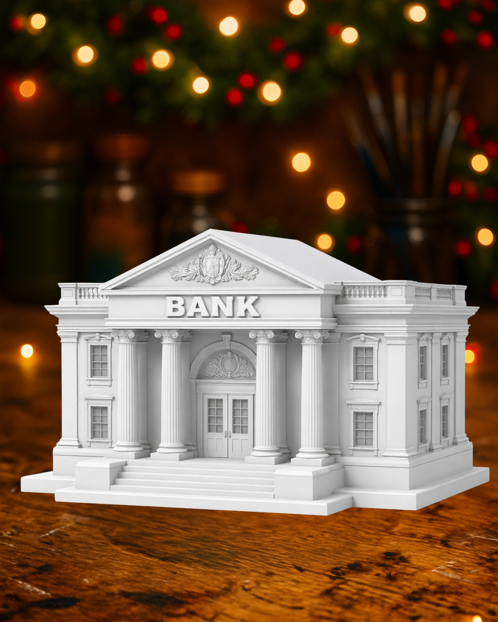 Classic Bank Building – Neoclassical Architectural 3D Model