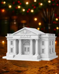 Classic Bank Building – Neoclassical Architectural 3D Model