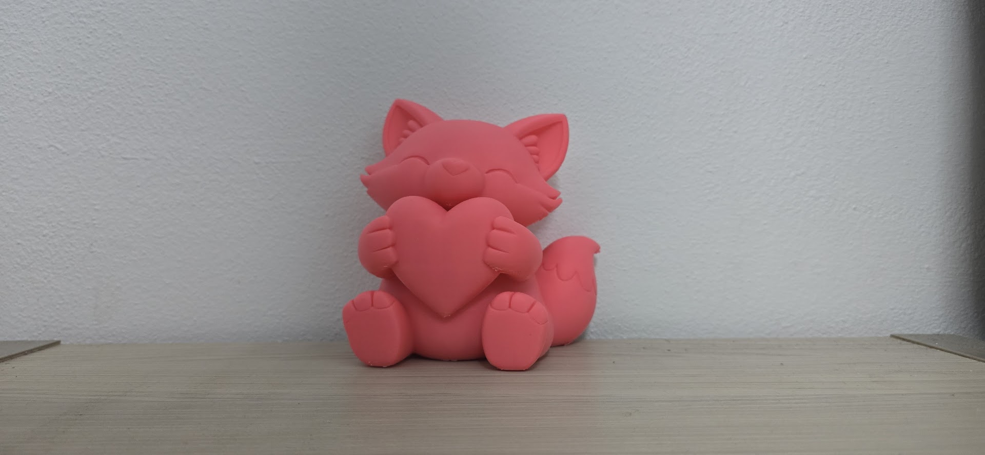 Cute Valentine Fox with Heart Statue