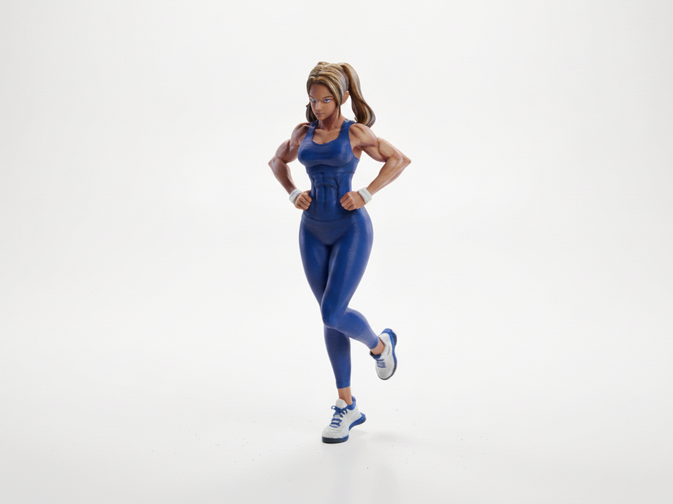 Fit Ponytail Babe Athletic Female Figurine 3D Printable