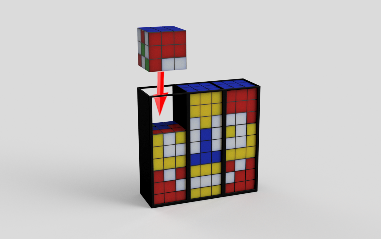 Rubik's Cube pixel art and/or storage