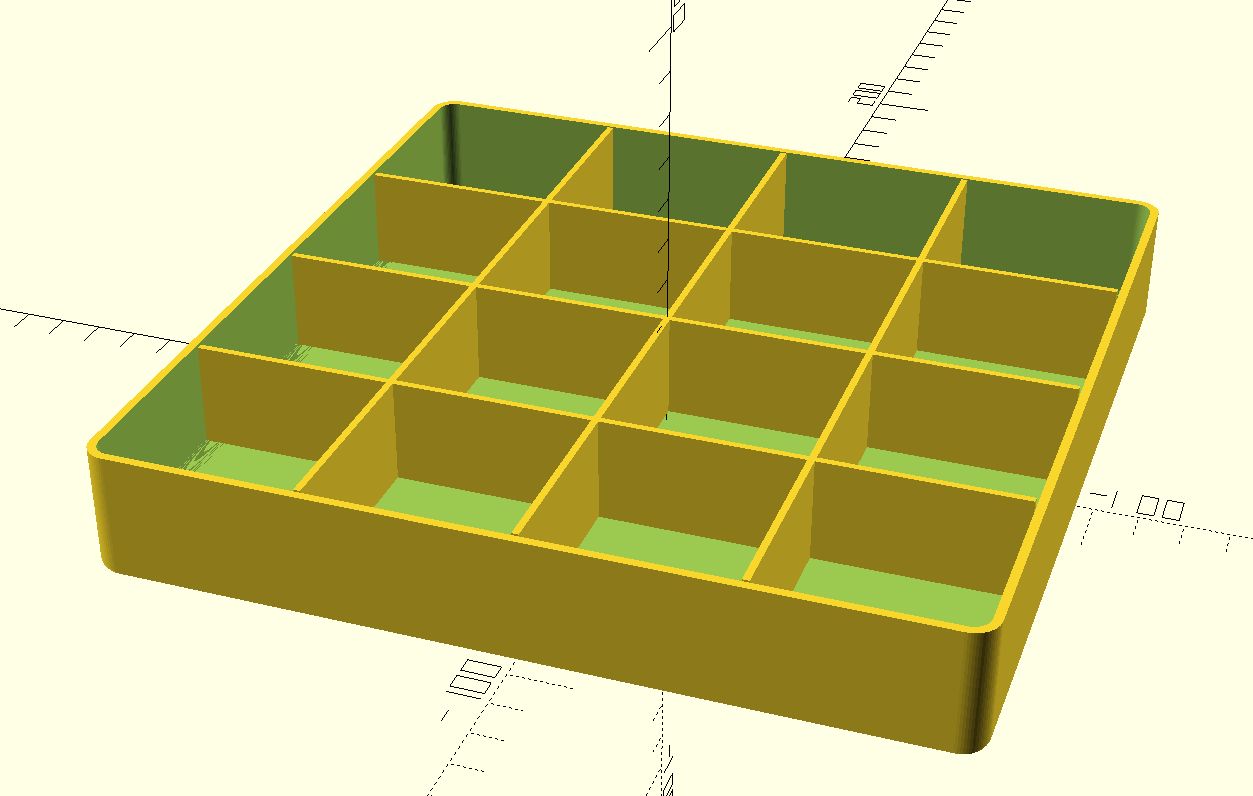 Parametric Hinged Storage Box with Snap-Fit Lid and insert (Customizable SCAD)