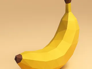 【3日間限定30%OFF／3Dアート】MULTIPLE BANANA 3D Low Poly Banana 3D Model by LowPolyFigures | Download free STL