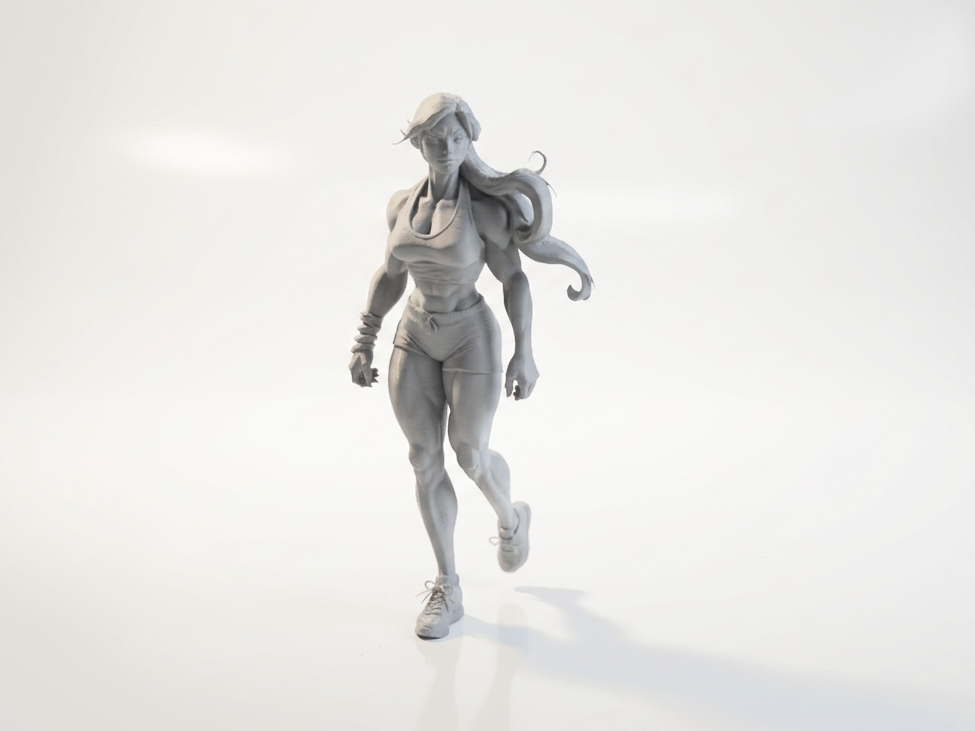 Fit Lady Walking Female Figurine 3D Printable