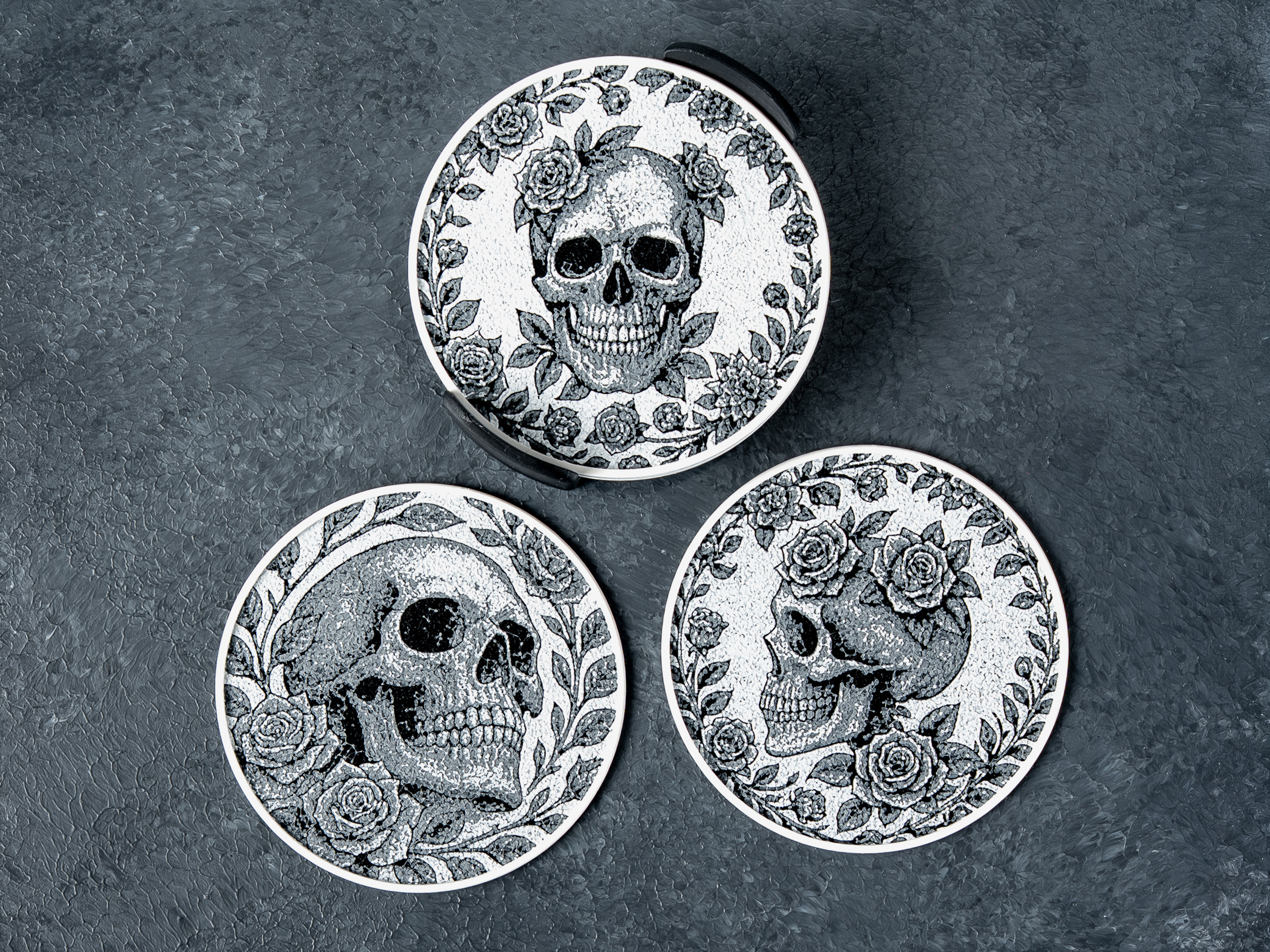 Floral Skull Coasters — miniatura 3