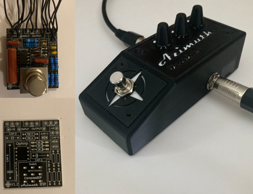 Azimuth OD - Overdrive Guitar Pedal enclosure + DIY PCB Kit 3D model