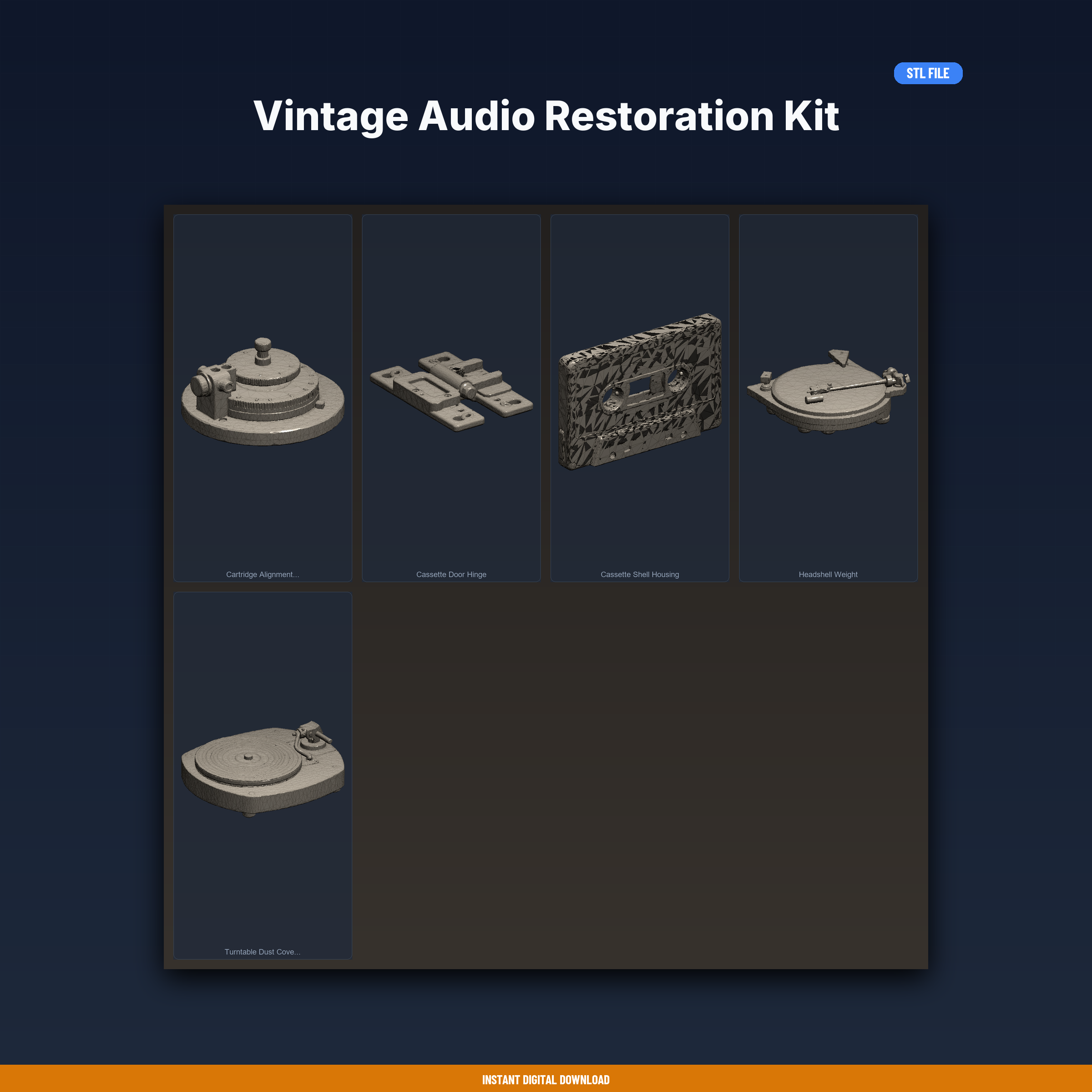 Vintage Audio Restoration Kit - 5-Model STL Bundle