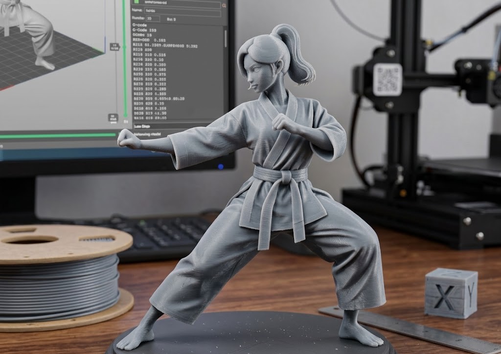 woman practicing karate