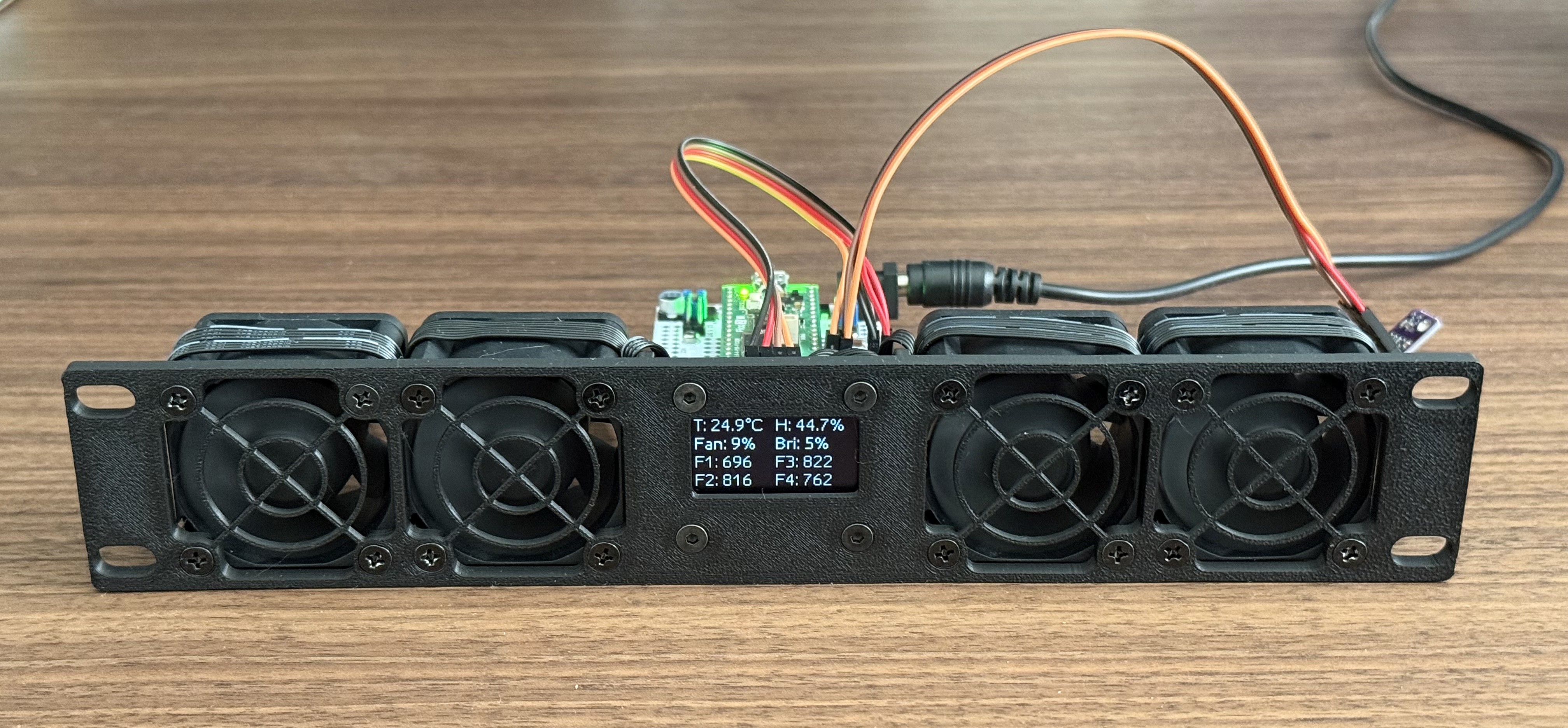 10" Rack 1U WiFi Climate Controlled Fan Shelf using ESPHome with Home Assistant integration and OLED Display