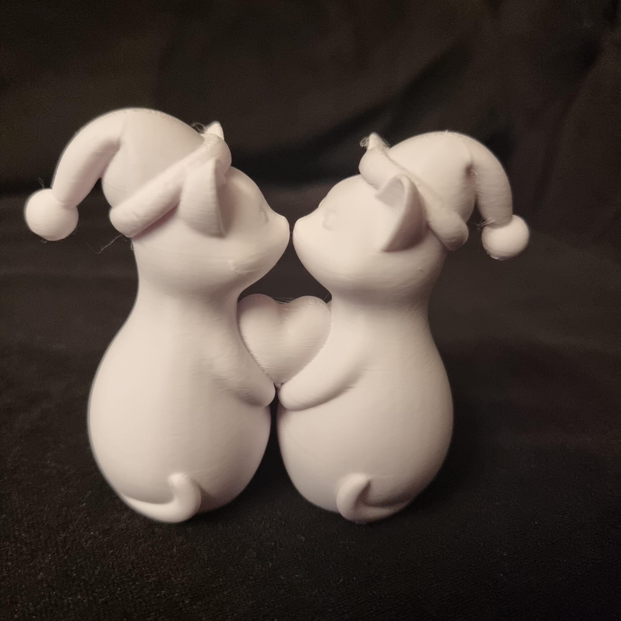 Christmas Cat Couple decor figurine