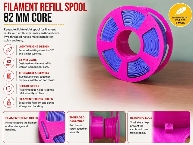 Filament Refill Spool – 82 mm Core