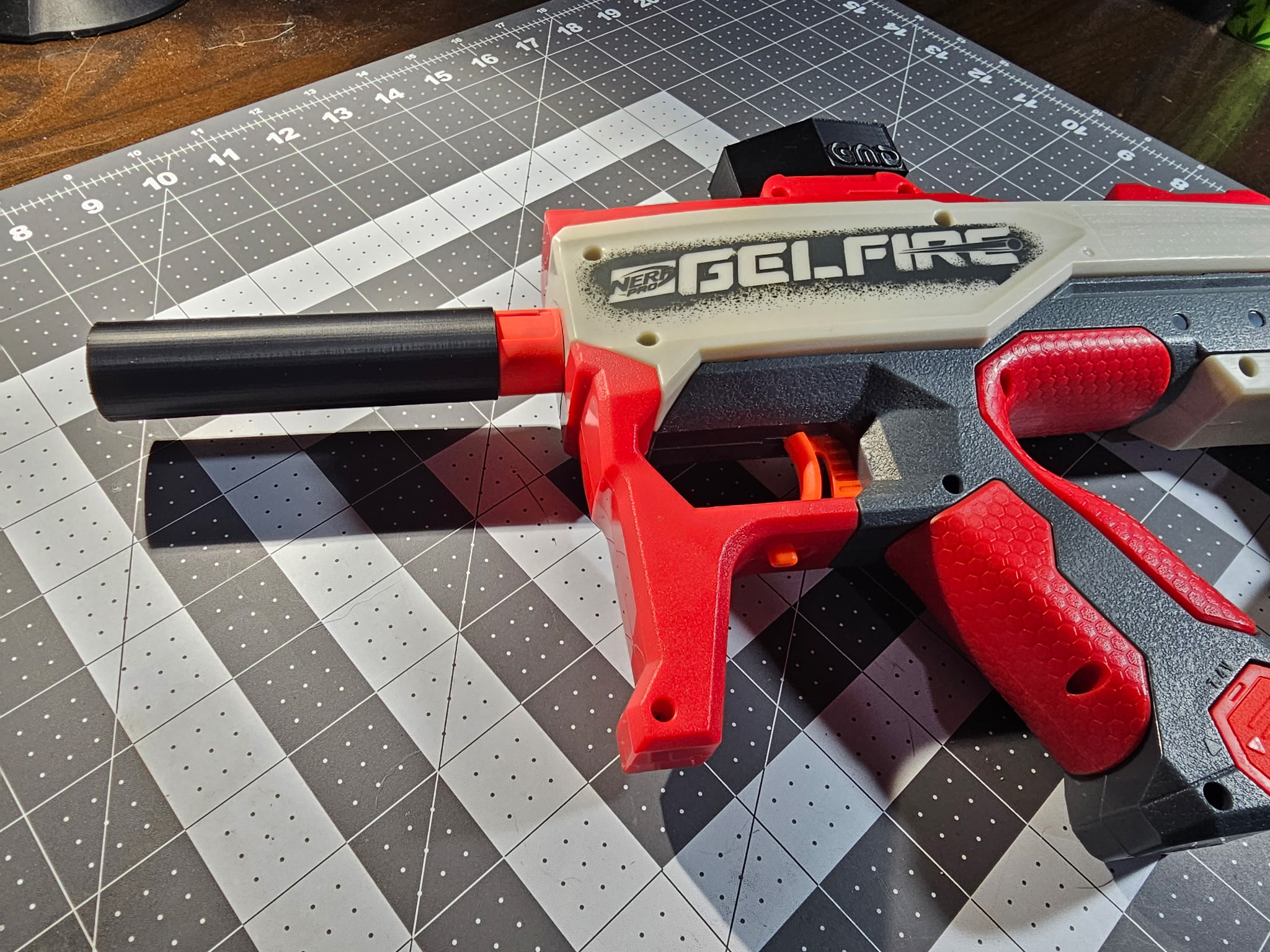 Nerf Gelfire compatible silencer/barrel extension