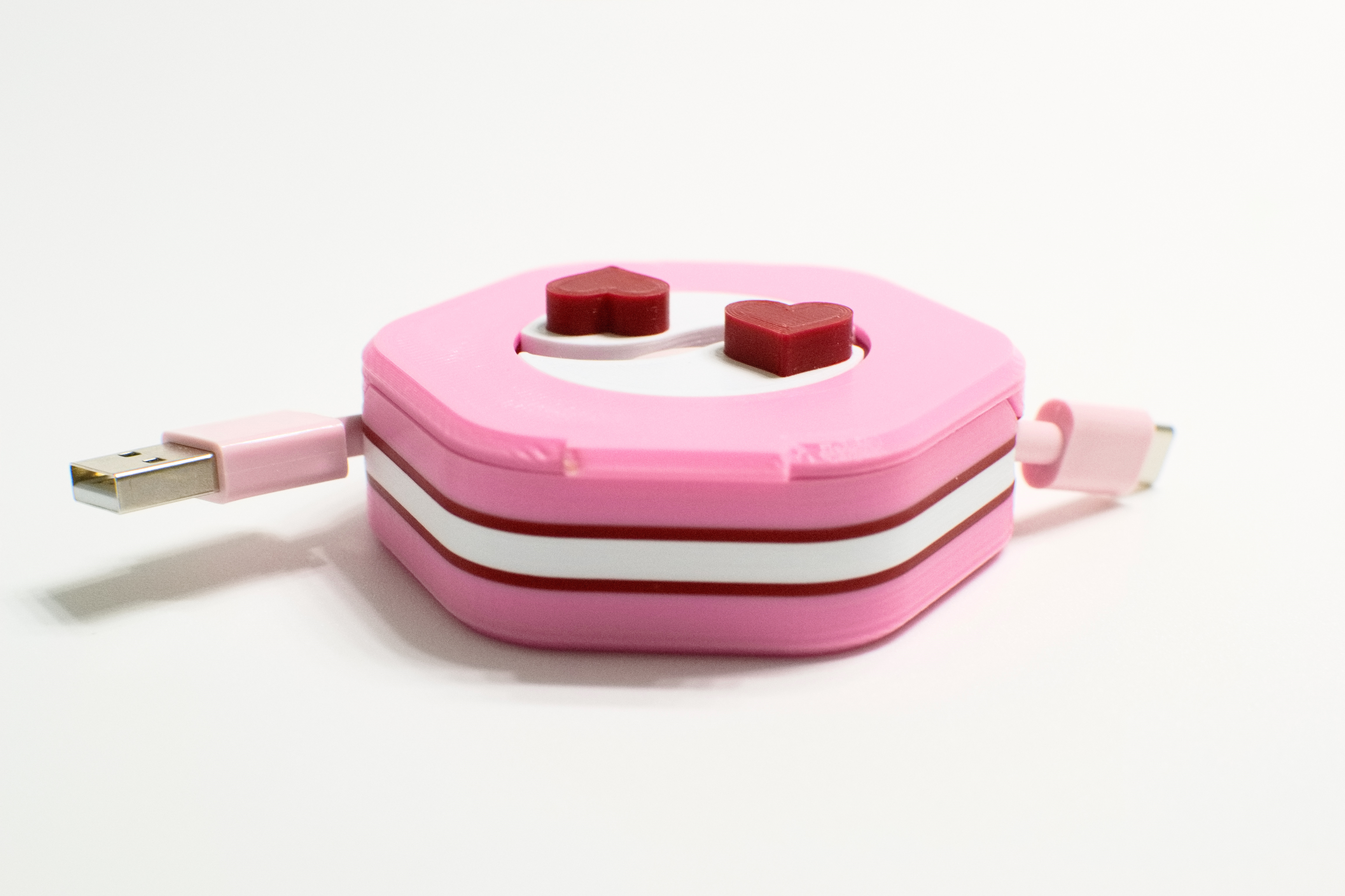 Portable USB Cable Winder With Hearts