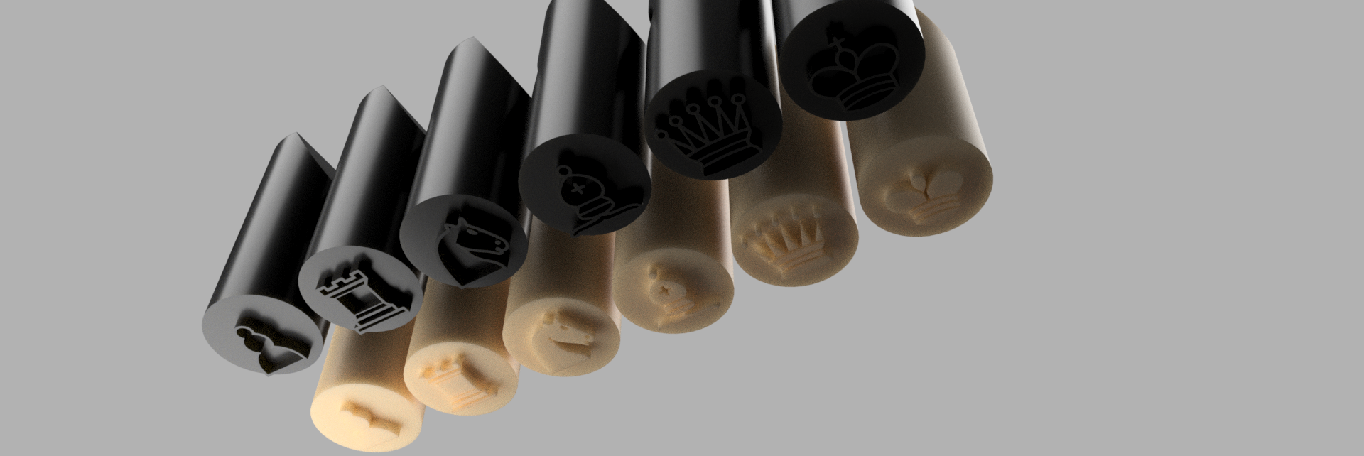 Chess Pieces Stamp Set