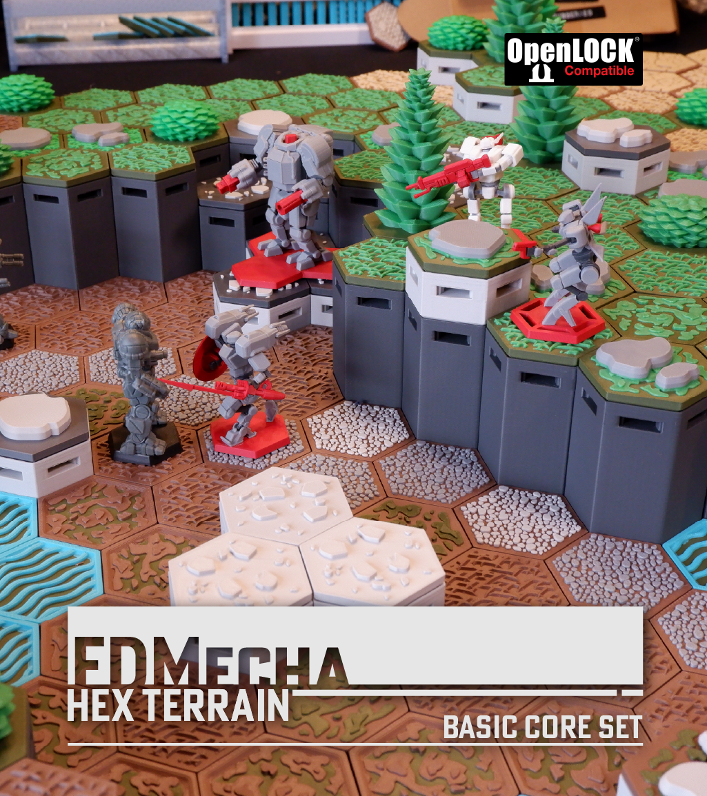 FDMecha Hex Terrain - Basic Core Set