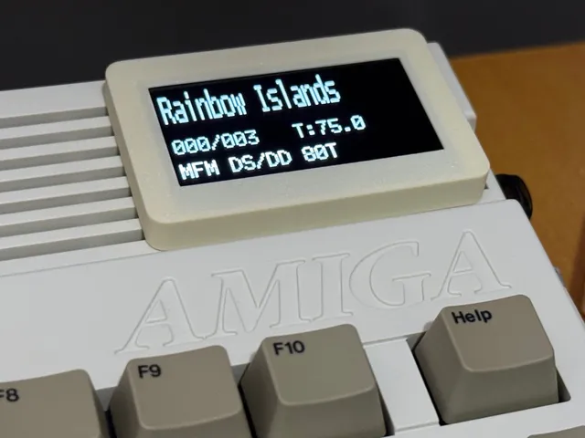 2.42" OLED housing for Amiga floppy emulator (Gotek, Flashfloppy, OpenFlops)