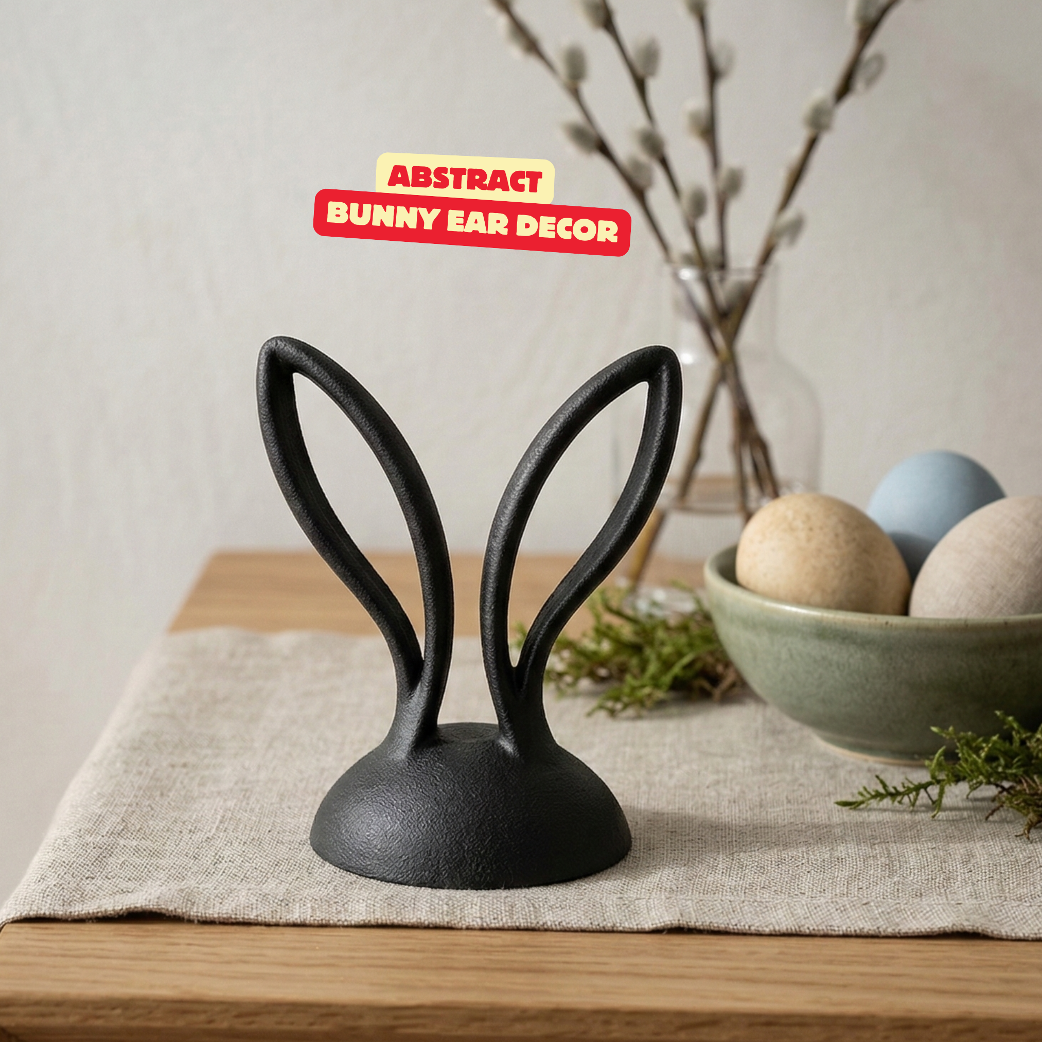 ABSTRACT BUNNY EARS / ABSTRACT EASTER DECOR / MINIMAL EASTER DECOR / MODERN HOMEDECOR